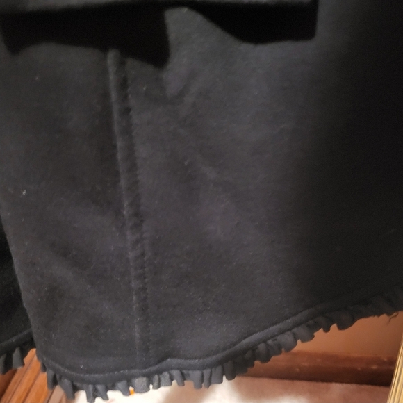 Chicos Ponte Ruffled Trim Black Blazer Hook Closure Size 1 (Medium) - Picture 5 of 8